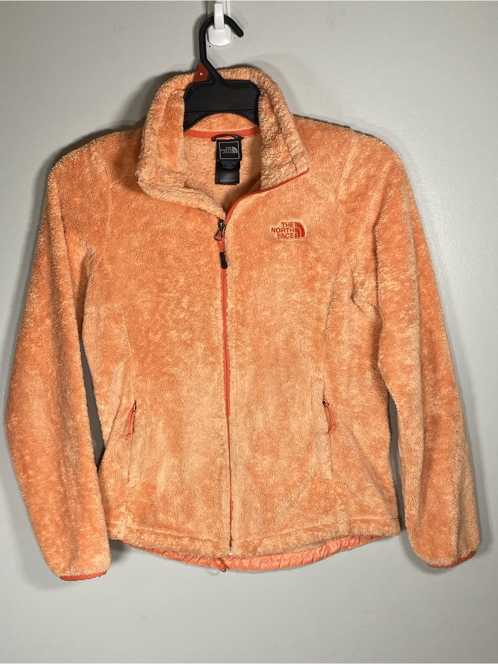 The North Face Women's Peach-Orange Teddy Fleece Zip Jacket